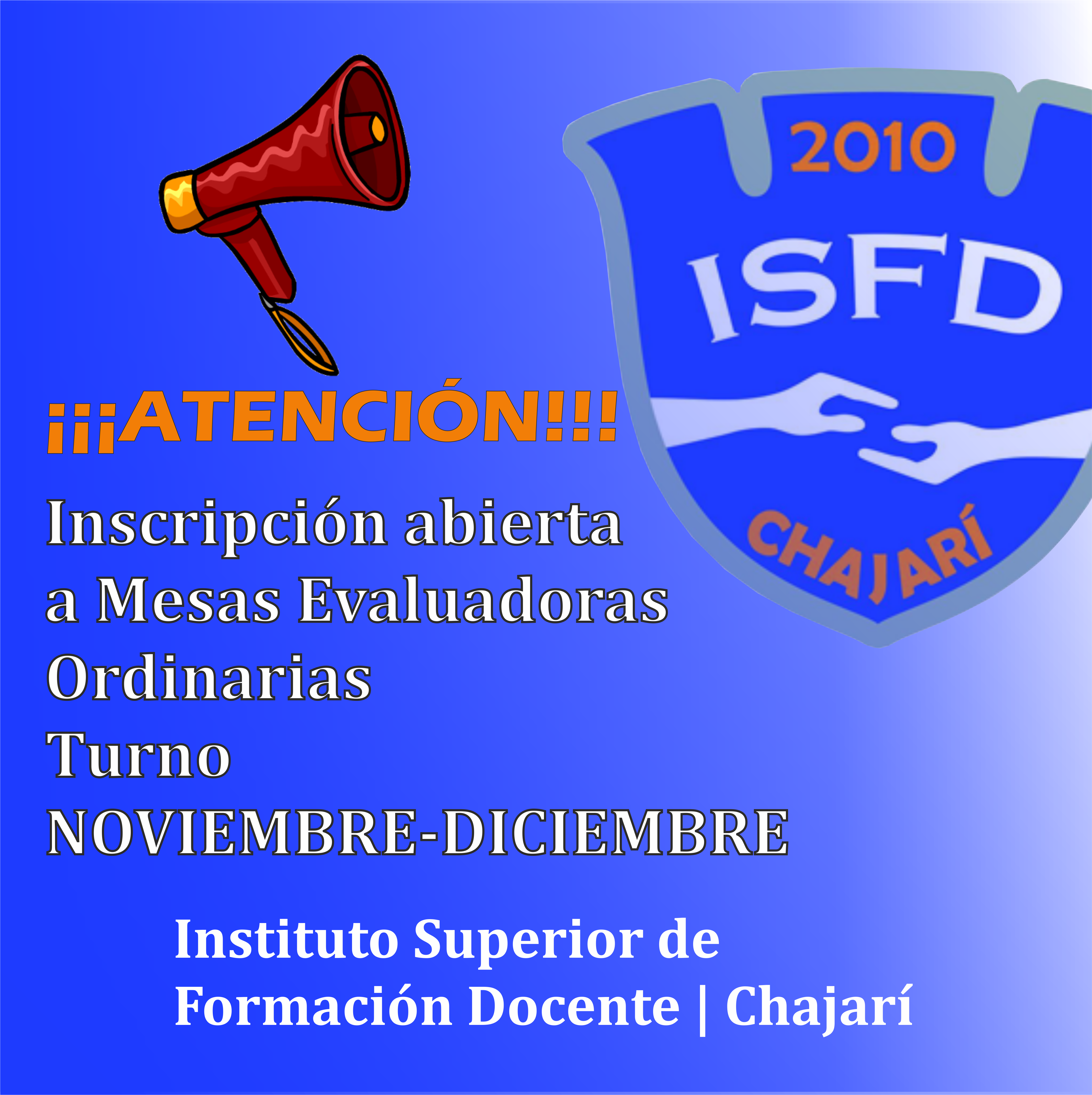 Inscripción Mesas Nodales - Diciembre